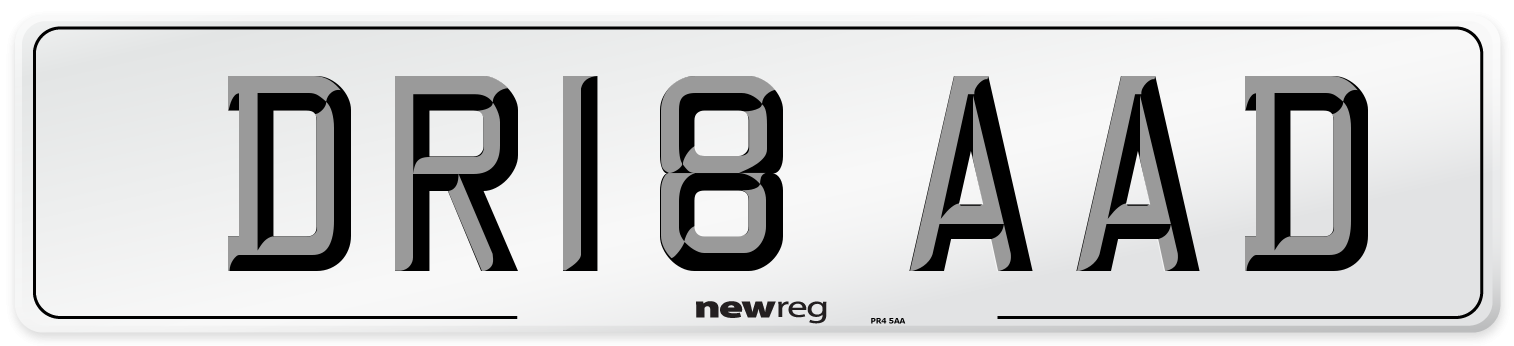 DR18 AAD Number Plate from New Reg
